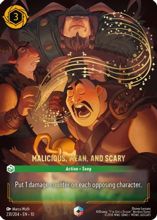 Malicious, Mean, and Scary (Enchanted) (231/204) - Whispers in the Well HOLOFOIL - Single Cards