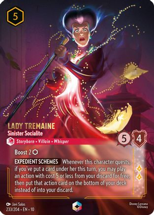 Lady Tremaine - Sinister Socialite (Enchanted) (233/204) - Whispers in the Well HOLOFOIL - Single Cards