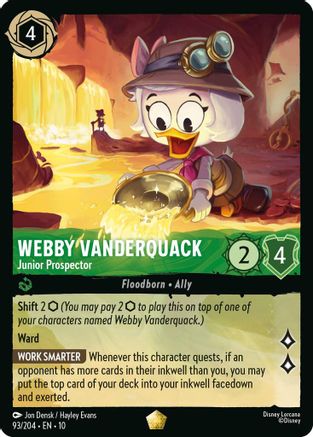Webby Vanderquack - Junior Prospector (93/204) - Whispers in the Well COLD FOIL - Single Cards