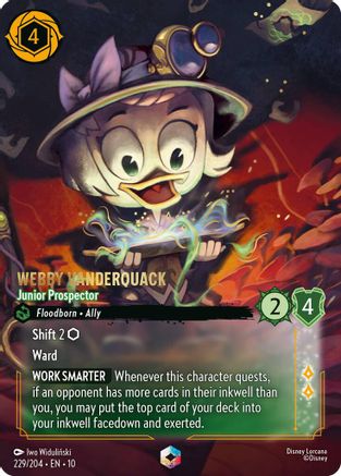 Webby Vanderquack - Junior Prospector (Enchanted) (229/204) - Whispers in the Well HOLOFOIL - Single Cards