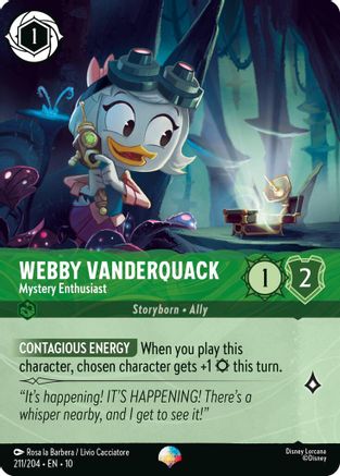 Webby Vanderquack - Mystery Enthusiast (Epic) (211/204) - Whispers in the Well HOLOFOIL - Single Cards