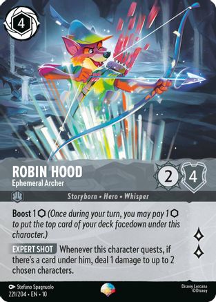 Robin Hood - Ephemeral Archer (Epic) (221/204) - Whispers in the Well HOLOFOIL - Single Cards