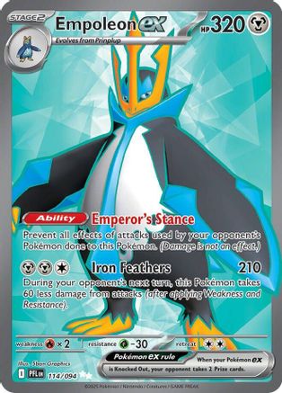 Empoleon ex - 114/094 114 - ME02 Phantasmal Flames Holofoil - Single Cards