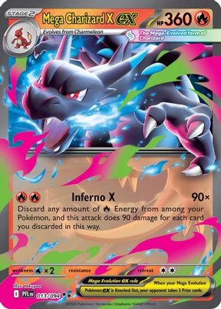 Mega Charizard X ex - 013/094 13 - ME02 Phantasmal Flames Holofoil - Single Cards