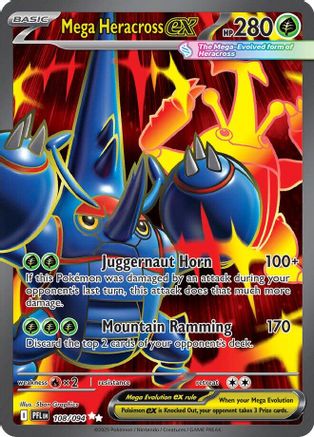 Mega Heracross ex - 108/094 108 - ME02 Phantasmal Flames Holofoil - Single Cards