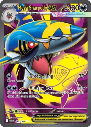 Mega Sharpedo ex - 113/094 113 - ME02 Phantasmal Flames Holofoil - Single Cards