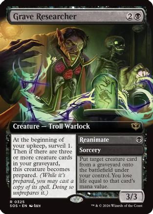 FOIL Grave Researcher (Extended Art) (SOS-325) - Secrets of Strixhaven - Magic The Gathering - Single Cards