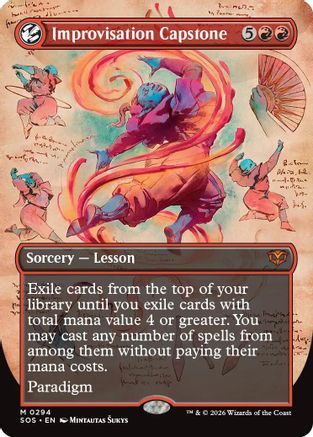 FOIL Improvisation Capstone (Borderless) (SOS-294) - Secrets of Strixhaven - Magic The Gathering - Single Cards