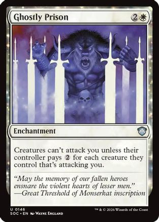 Ghostly Prison (SOC-146) - Commander: Secrets of Strixhaven - Magic The Gathering - Single Cards