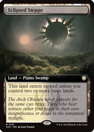 Eclipsed Steppe (Extended Art) (SOC-101) - Commander: Secrets of Strixhaven - Magic The Gathering - Single Cards