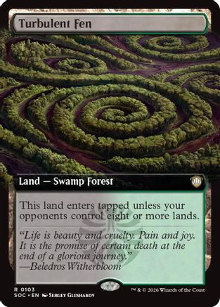 Turbulent Fen (Extended Art) (SOC-103) - Commander: Secrets of Strixhaven - Magic The Gathering - Single Cards
