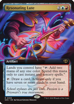 FOIL Resonating Lute (Extended Art) (SOS-355) - Secrets of Strixhaven - Magic The Gathering - Single Cards