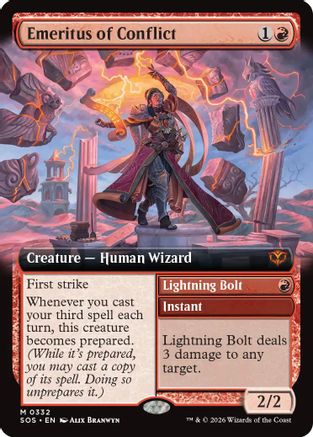 FOIL Emeritus of Conflict (Extended Art) (SOS-332) - Secrets of Strixhaven - Magic The Gathering - Single Cards