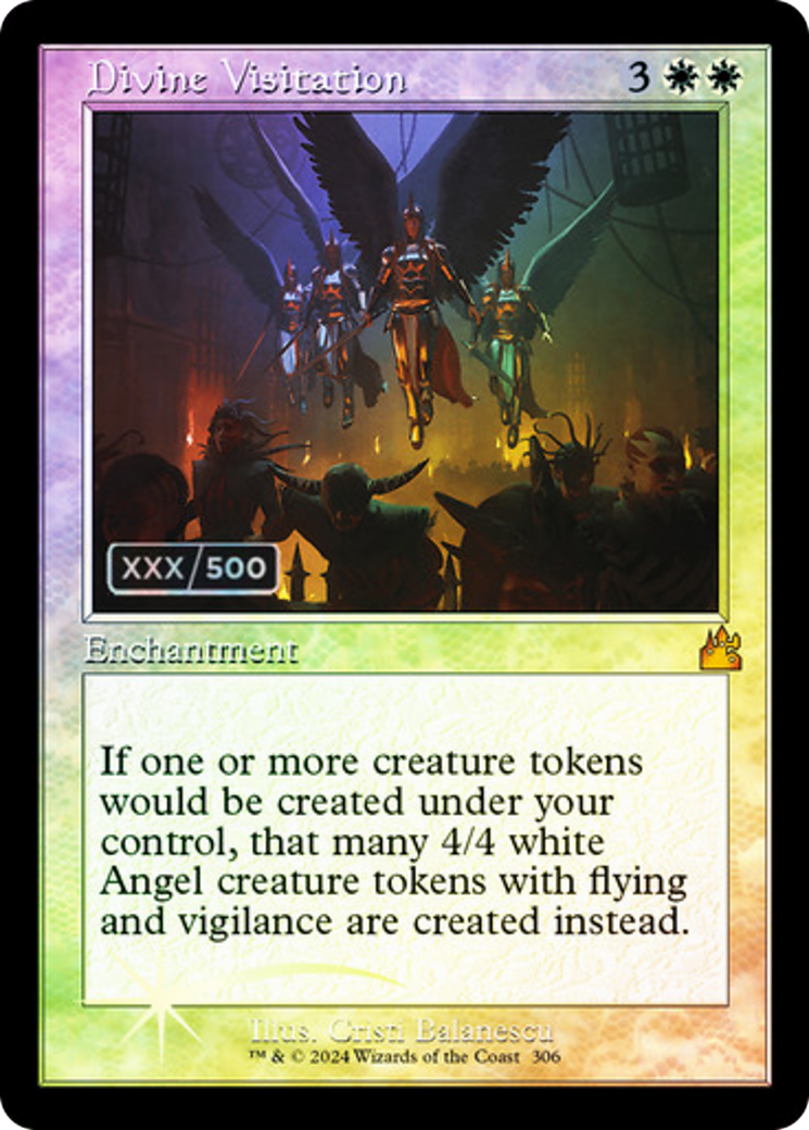 FOIL Divine Visitation (Retro Frame) (Serial Numbered) (RVR-306) - Ravnica Remastered - Magic The Gathering - Single Cards