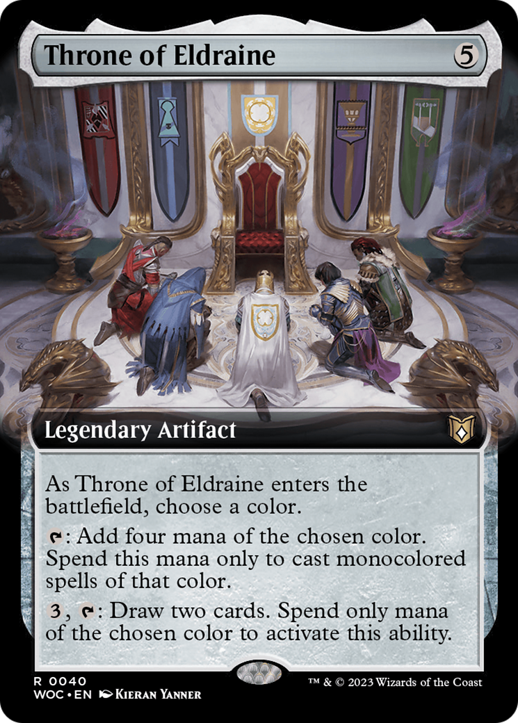 FOIL Throne of Eldraine (Extended Art) (WOC-040) - Wilds of Eldraine Commander - Magic The Gathering - Single Cards