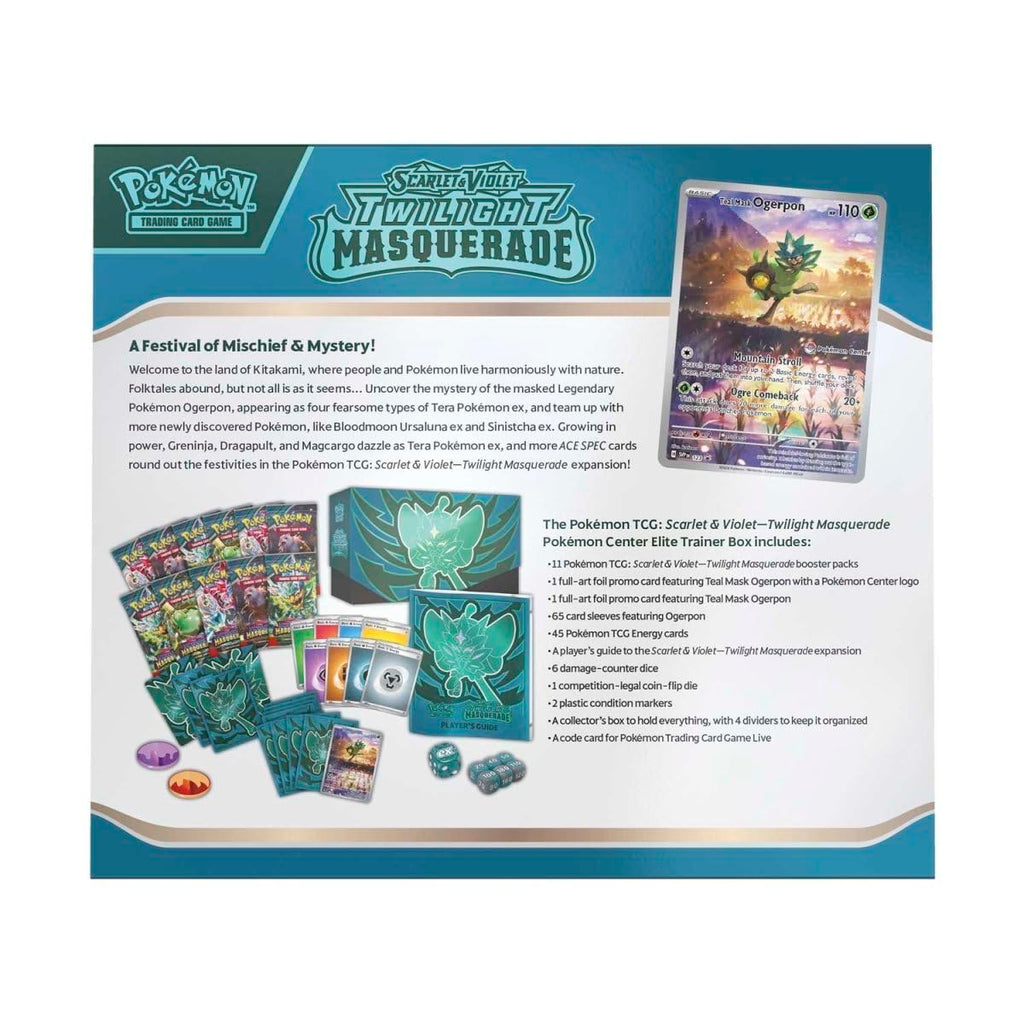 Pokemon TCG: Scarlet & Violet - Twilight Masquerade Pokemon Center Elite Trainer Box Teal Mask Ogerpon - 2