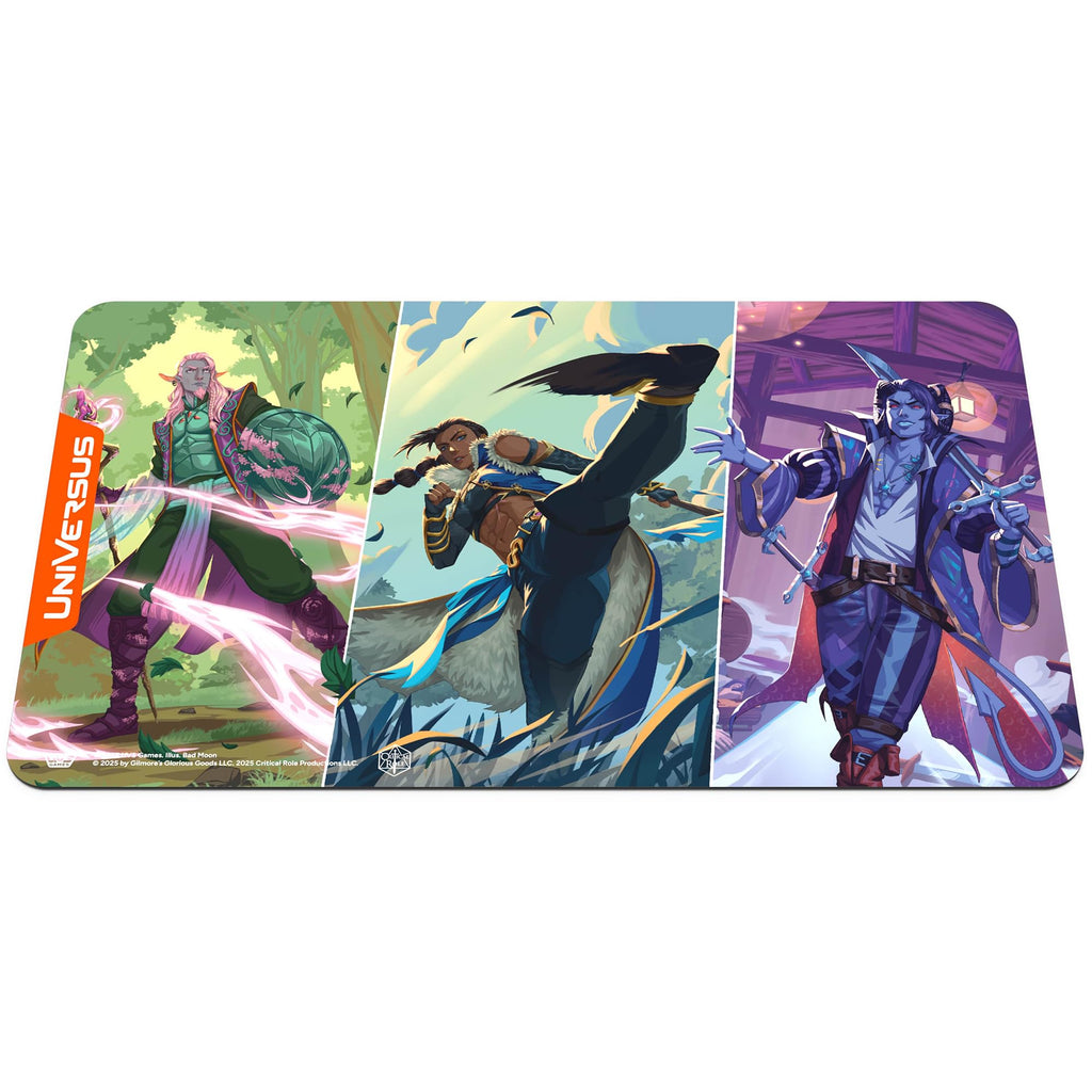 UniVersus: Critical Role: Heroes of Exandria - Caduceus, Beauregard & Mollymauk of The Mighty Nein Playmat - 24x14, Neoprene, Tabletop Game Accessory - 4