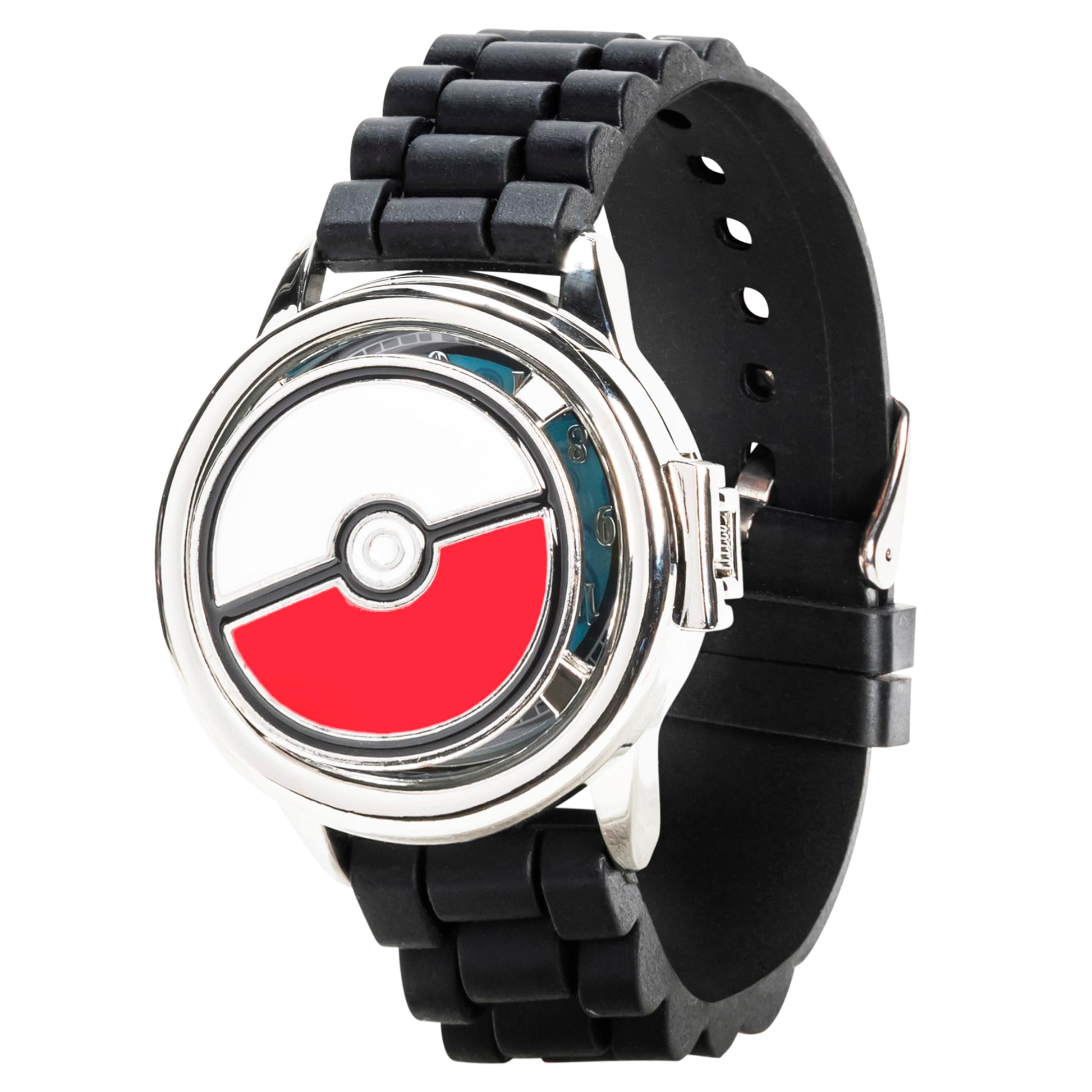 Pokémon Spinner Top Analog Watch for Kids – Features Iconic Poké Ball Spinner, Silver Metal Case, Comfortable Silicone Strap, and Pikachu Dial Art, Perfect for Pokémon Fans and Collectors - 5