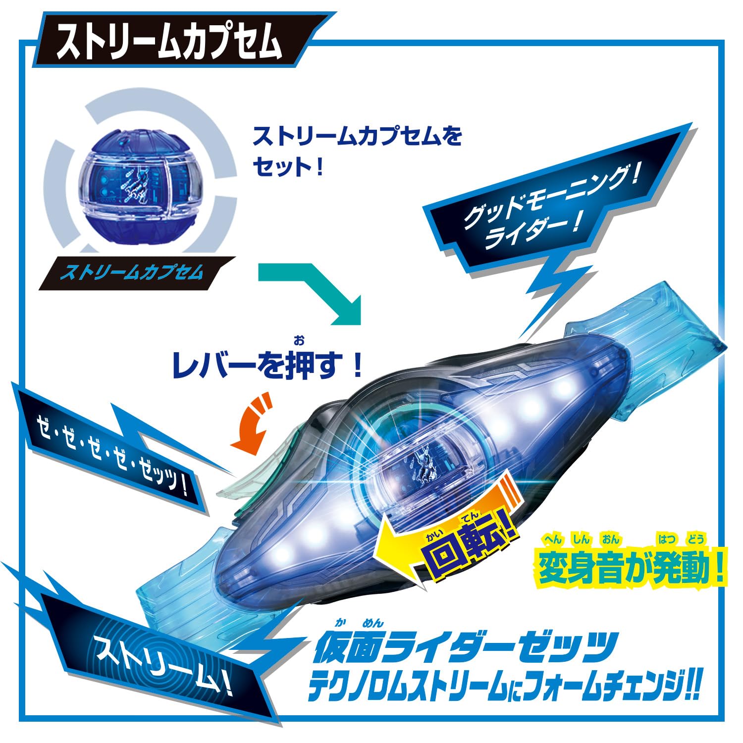 Bandai Kamen Rider Zitz Transformation Belt, DX Zetz Driver, 4 Form Change Set (Bonus: Booster Capsule Included) - 6