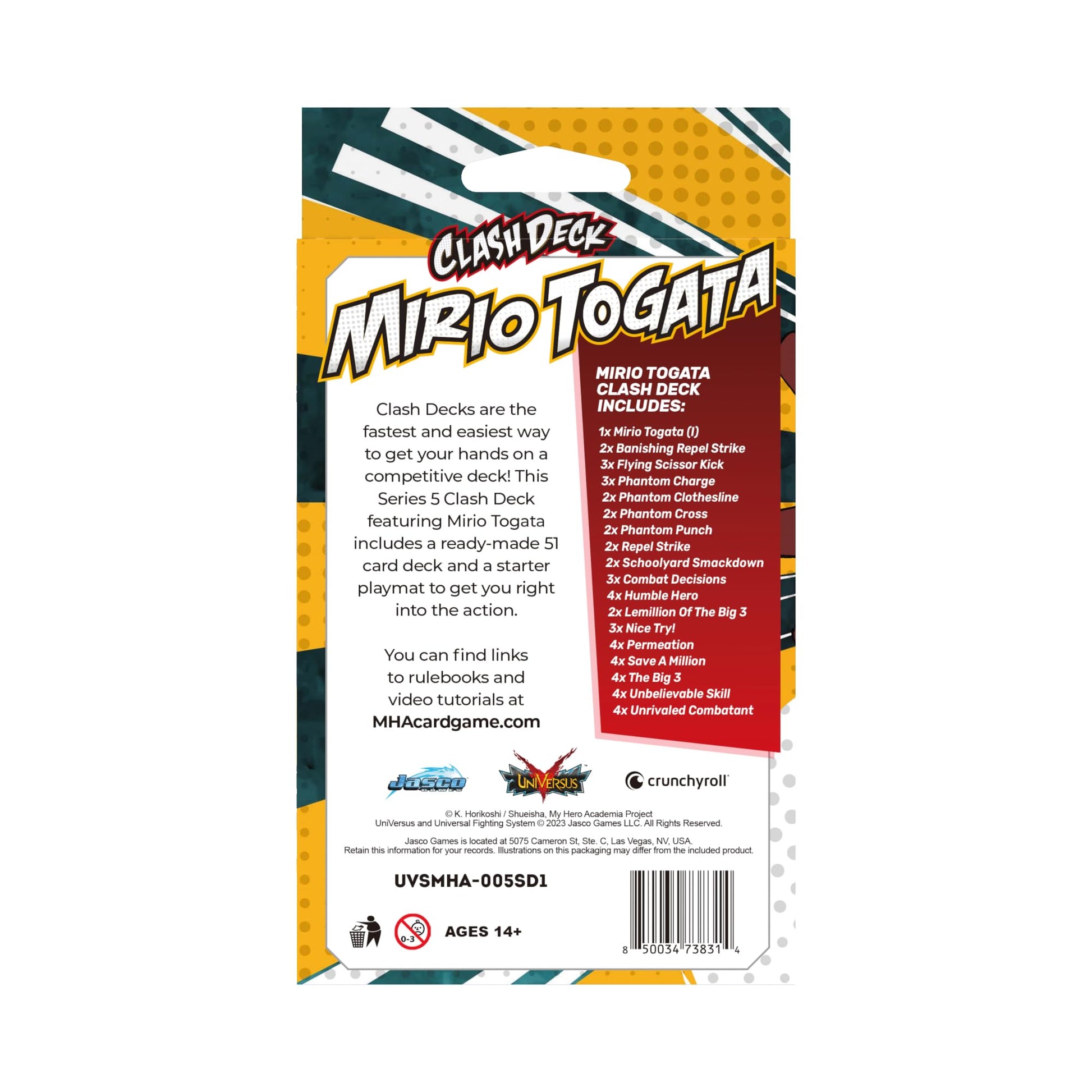 Starter Set My Hero Academia Collectible Card Game Series 5: Clash Deck Mirio Togata - Ready to Play Out of The Box, 51 Card Deck & Playmat, MHA - 5