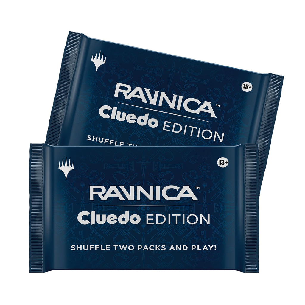 Magic: The Gathering Ravnica: Cluedo Edition - 3-4 player themed murder riddle card game (including 8 game-ready boosters, 21 proof cards, 1 Foil Shock Land Card and Detective Game Accessories) - 3