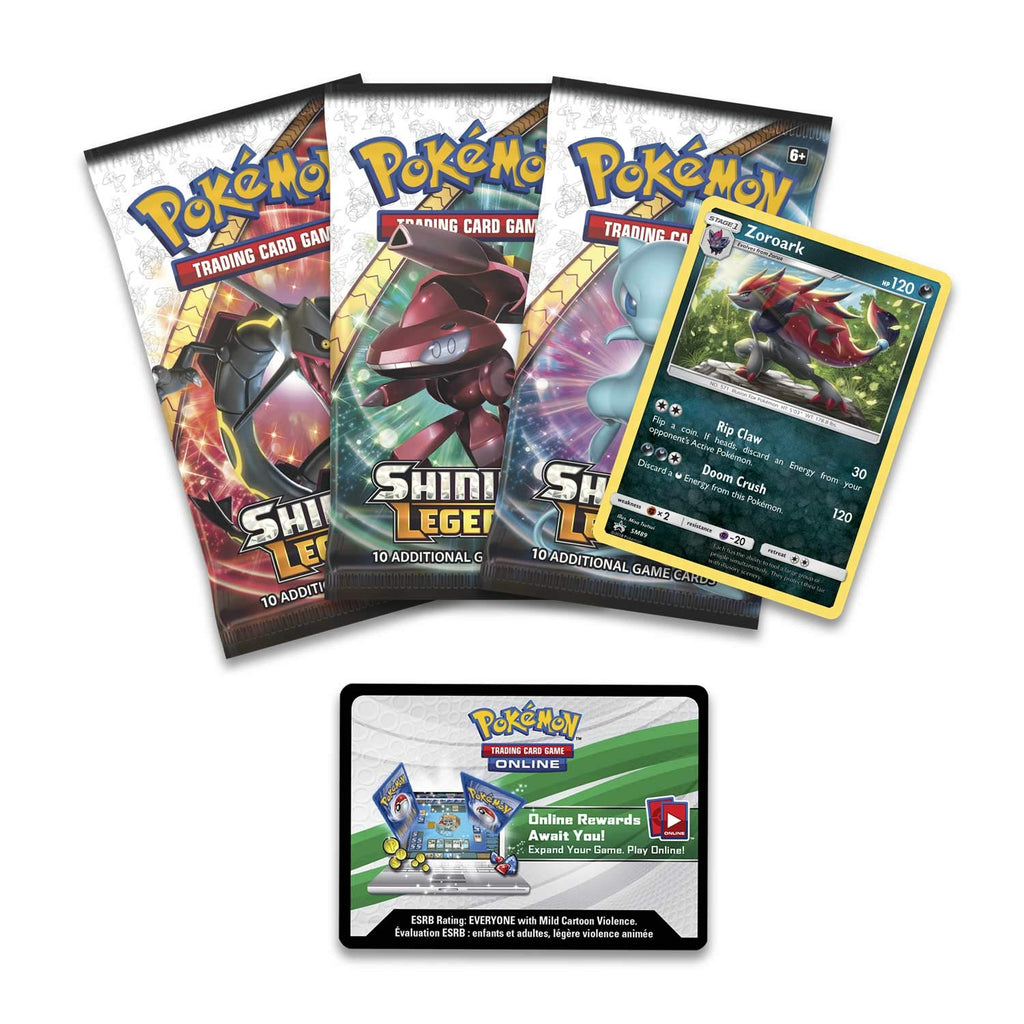 Pokemon TCG: Shining Legends Pin Collection – Zoroark, Premium Collectible Trading Card Set, Includes 3 Booster Packs, 1 Ultra Rare Foil Promo Card, 1 Collectors Pin, Online Code Card - 4