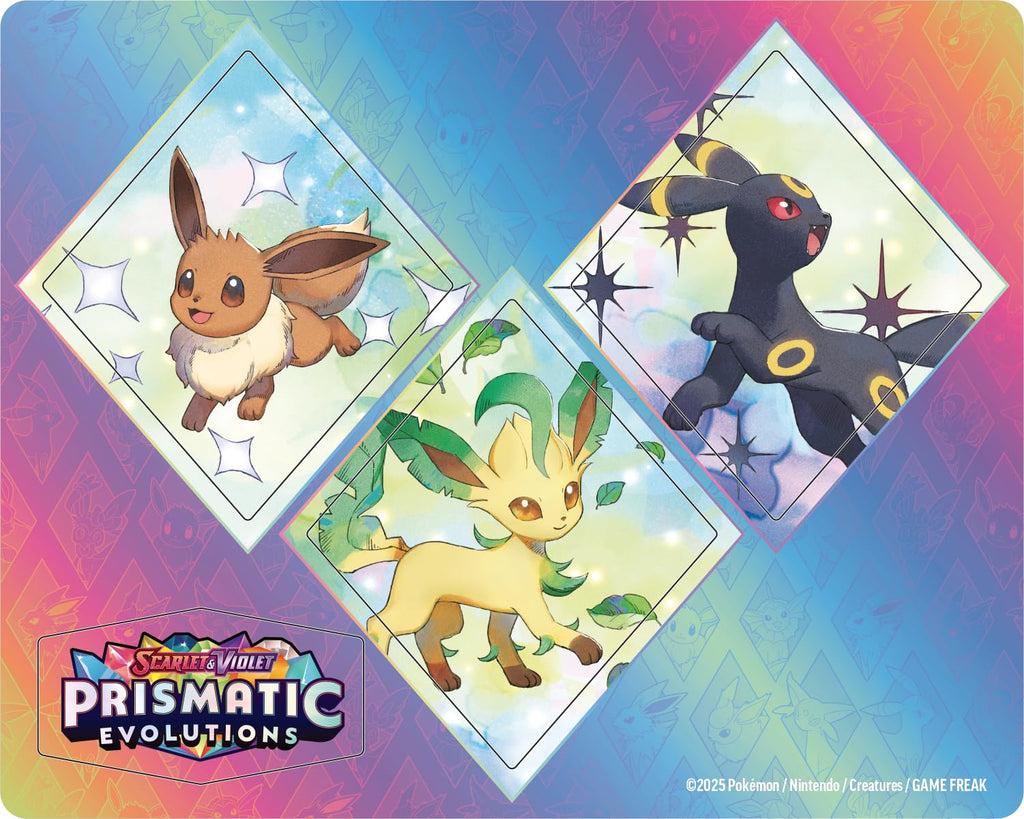 Pokemon TCG: Scarlet & Violet—Prismatic Evolutions Tech Sticker Collection – Leafeon (1 Foil Promo Card & 3 Booster Packs) - 3