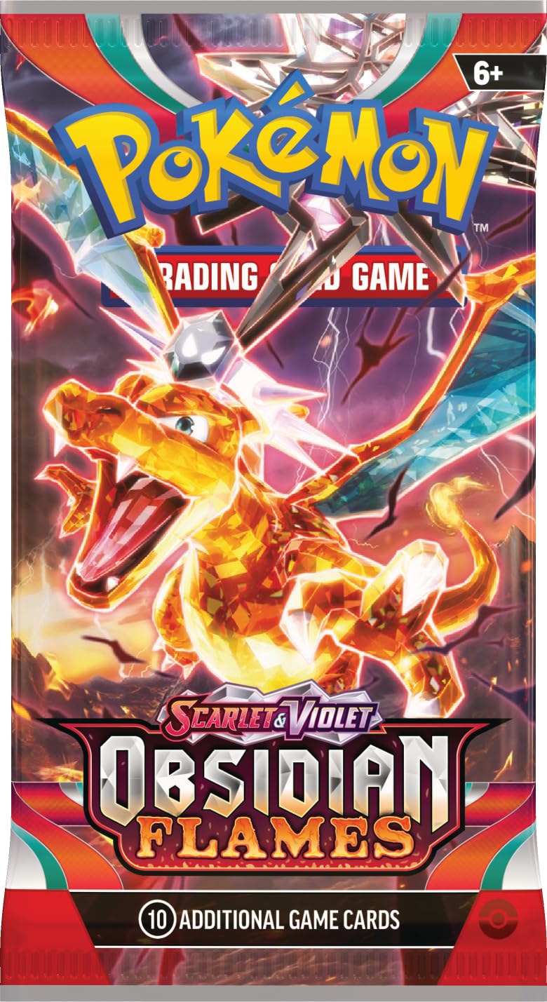Pokemon TCG: Scarlet & Violet: SV03 Obsidian Flames: 3 Pack Booster Blister - Houndstone - 6