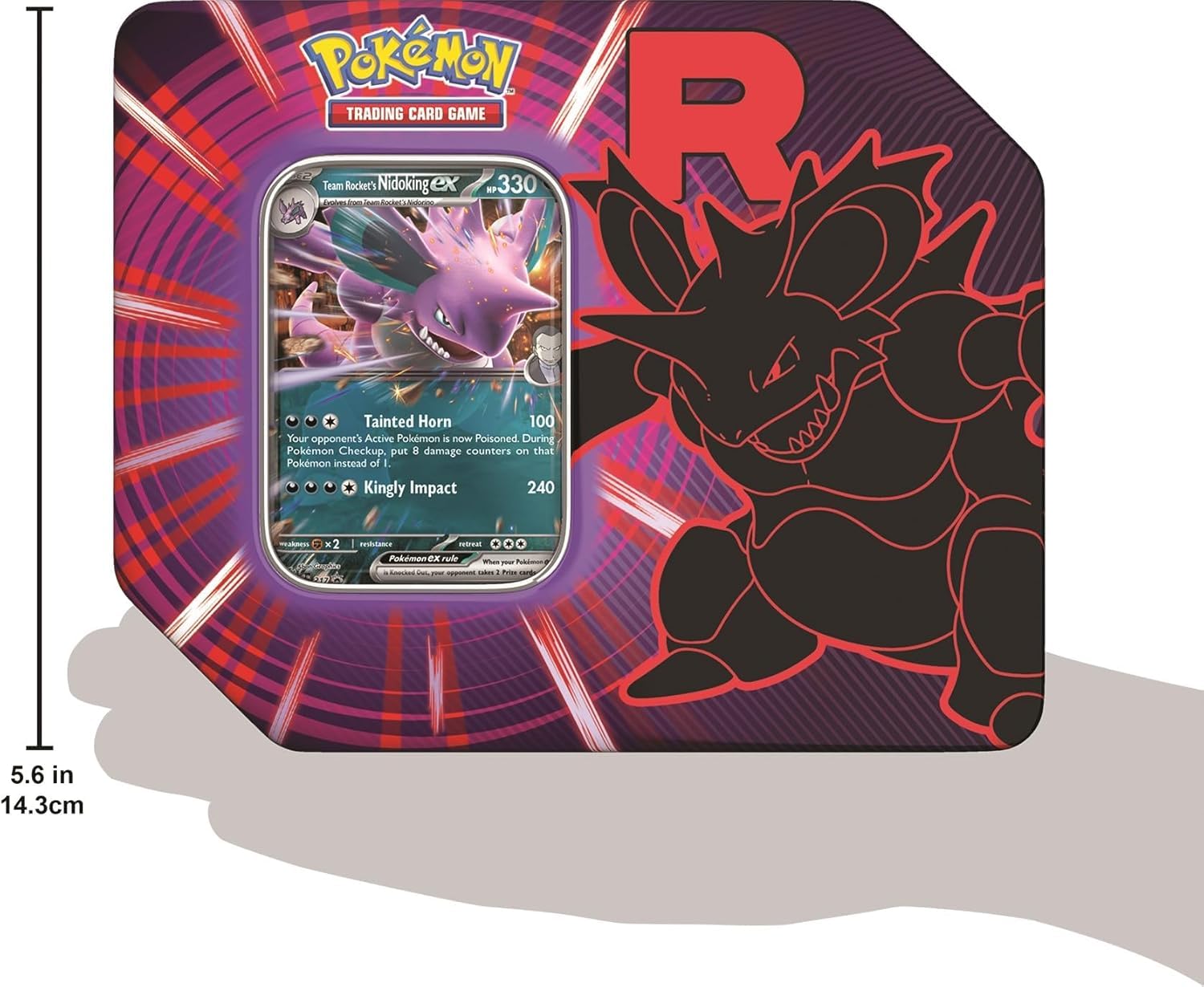 Pokemon Trading Card Game Team Rocket Collector Tin with 5 Booster Packs and Promo Card (Nidoking) - 4