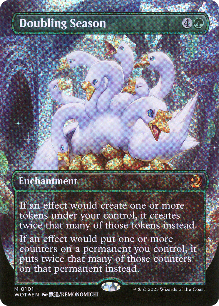 FOIL Doubling Season (Anime Borderless) (Confetti Foil) (WOT-101) - Wilds of Eldraine: Enchanting Tales - Magic The Gathering - Single Cards