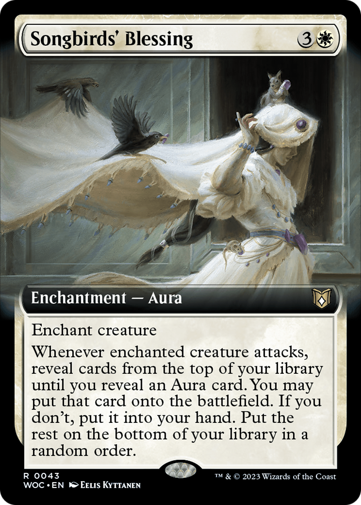 Songbirds' Blessing (Extended Art) (WOC-043) - Wilds of Eldraine Commander - Magic The Gathering - Single Cards