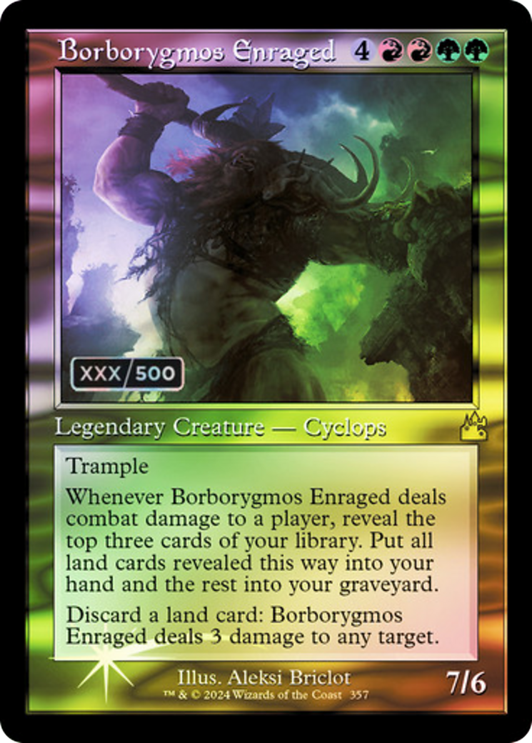 FOIL Borborygmos Enraged (Retro Frame) (Serial Numbered) (RVR-357) - Ravnica Remastered - Magic The Gathering - Single Cards