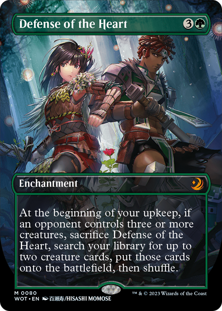 FOIL Defense of the Heart (Anime Borderless) (WOT-080) - Wilds of Eldraine: Enchanting Tales - Magic The Gathering - Single Cards