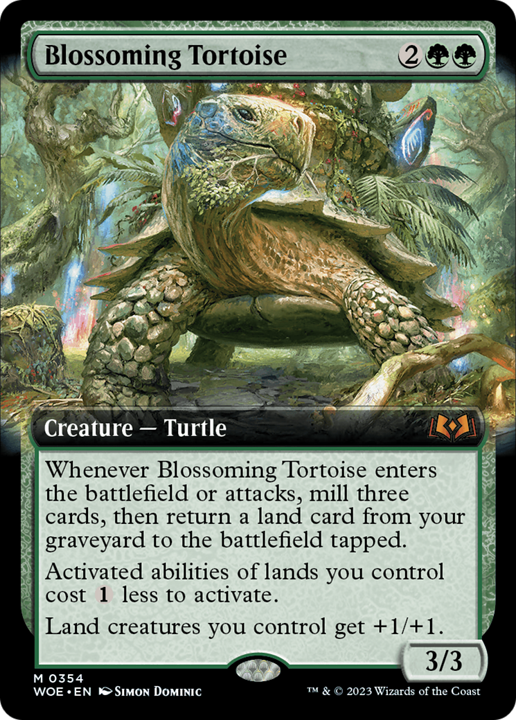 Blossoming Tortoise (Extended Art) (WOE-354) - Wilds of Eldraine - Magic The Gathering - Single Cards