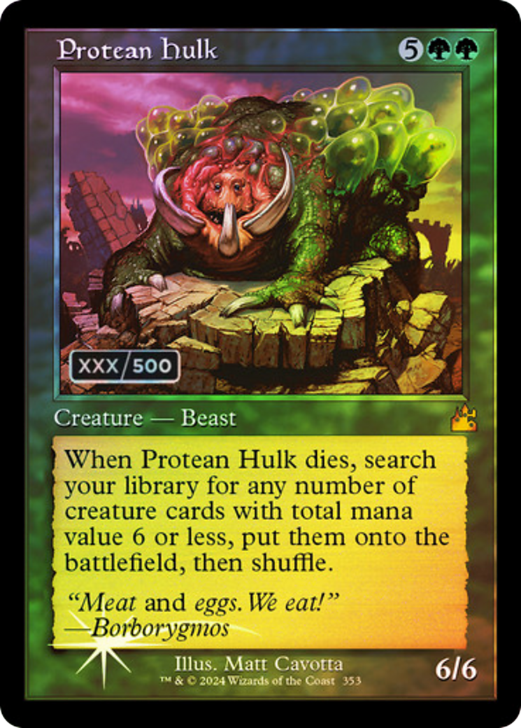 FOIL Protean Hulk (Retro Frame) (Serial Numbered) (RVR-353) - Ravnica Remastered - Magic The Gathering - Single Cards