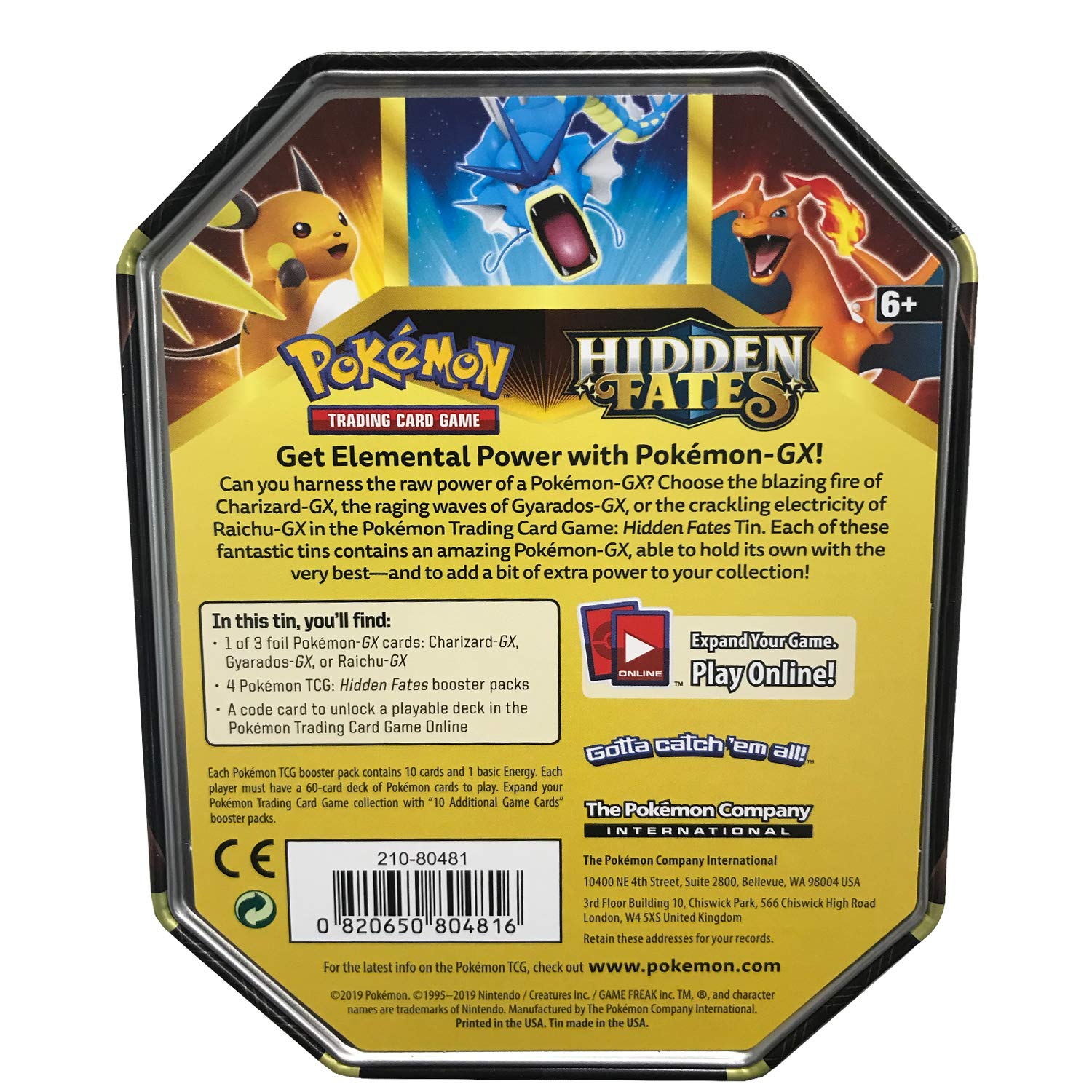 Pokemon TCG: Sun & Moon Hidden Fates - Gyarados-GX Collector's Tin - 3