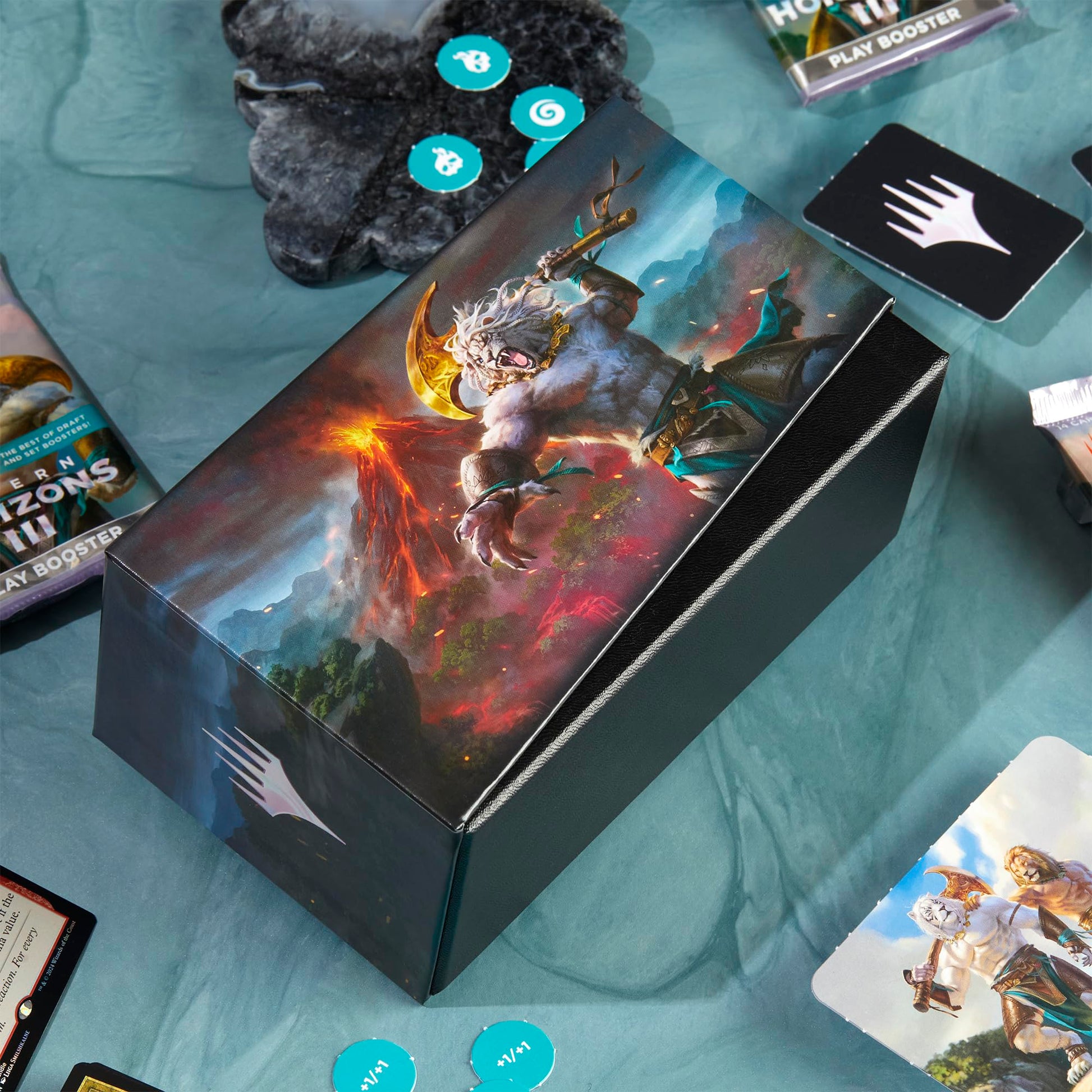 Magic: The Gathering Modern Horizons 3 Bundle - 9 Play Boosters, 30 Land Cards + Exclusive Accessories - 3
