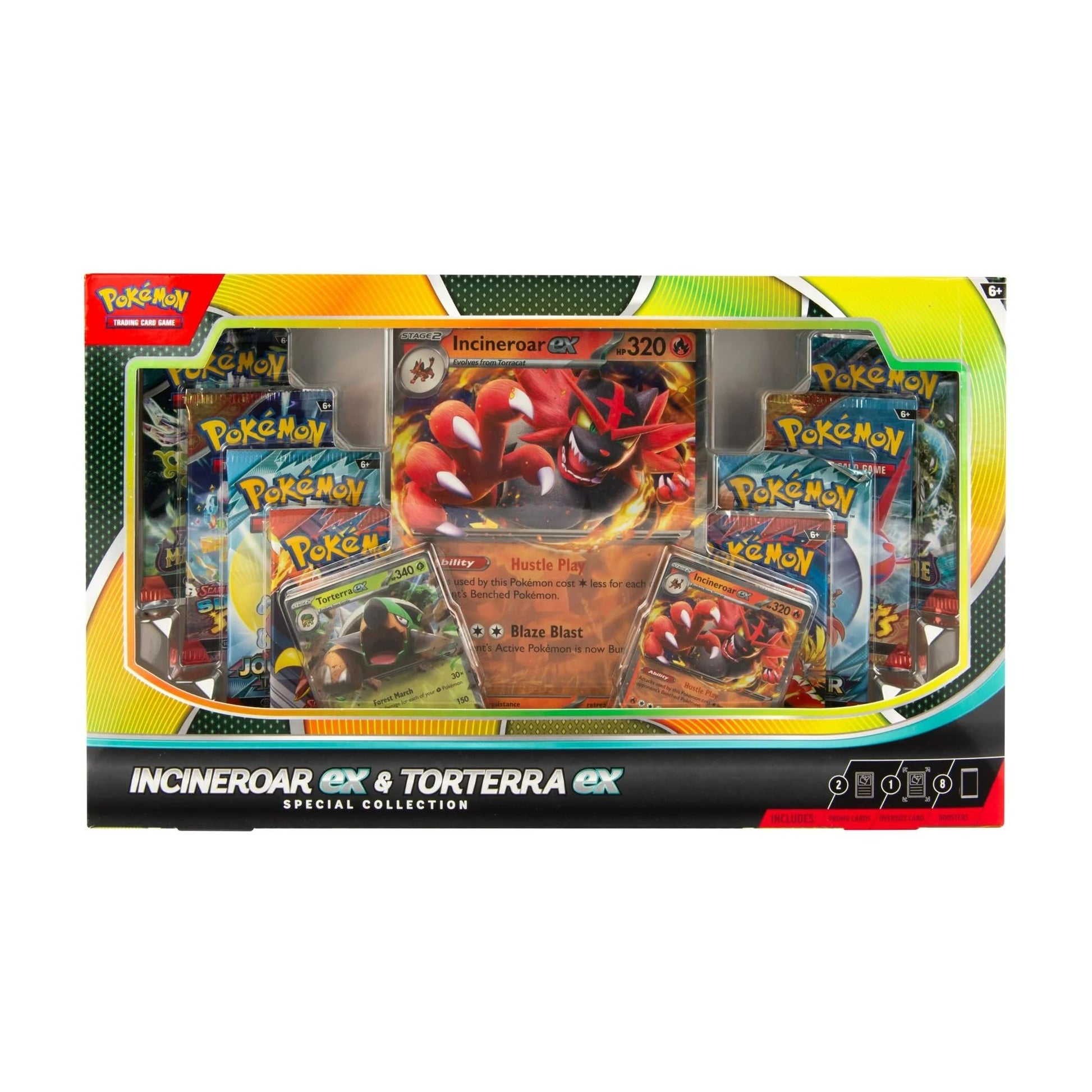 Pokemon TCG: Incineroar ex & Torterra ex Special Collection (2 Foil Promo Cards, 1 Oversize Card & 8 Booster Packs) - 2