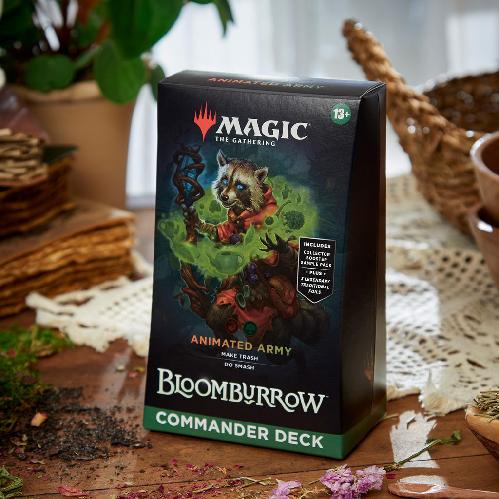 Magic: The Gathering Bloomburrow Commander Deck - Animated Army (100-Card Deck, 2-Card Collector Booster Sample Pack + Accessories) - 6