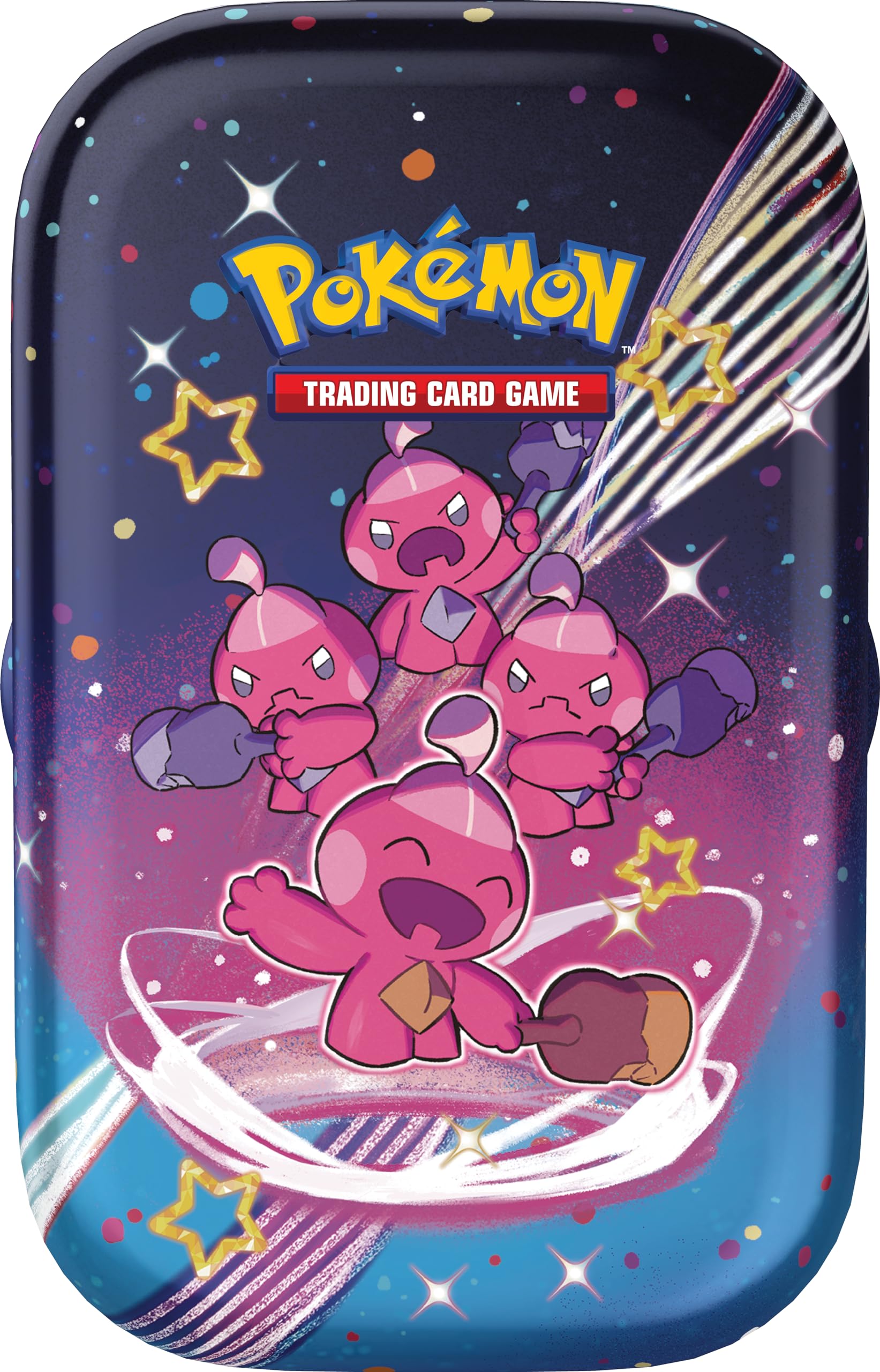 Pokémon TCG - Scarlet & Violet - Paldean Fates Mini Tin (Maushold/Smoliv/Tinkatink/Finizen/Flamigo - 1x Random, Black - 2