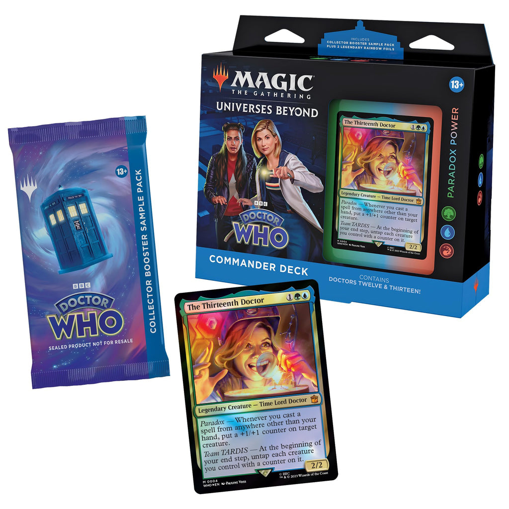 Magic: The Gathering Doctor Who Commander Deck – Paradox Power (100-Card Deck, 2-Card Collector Booster Sample Pack + Accessories) - 7