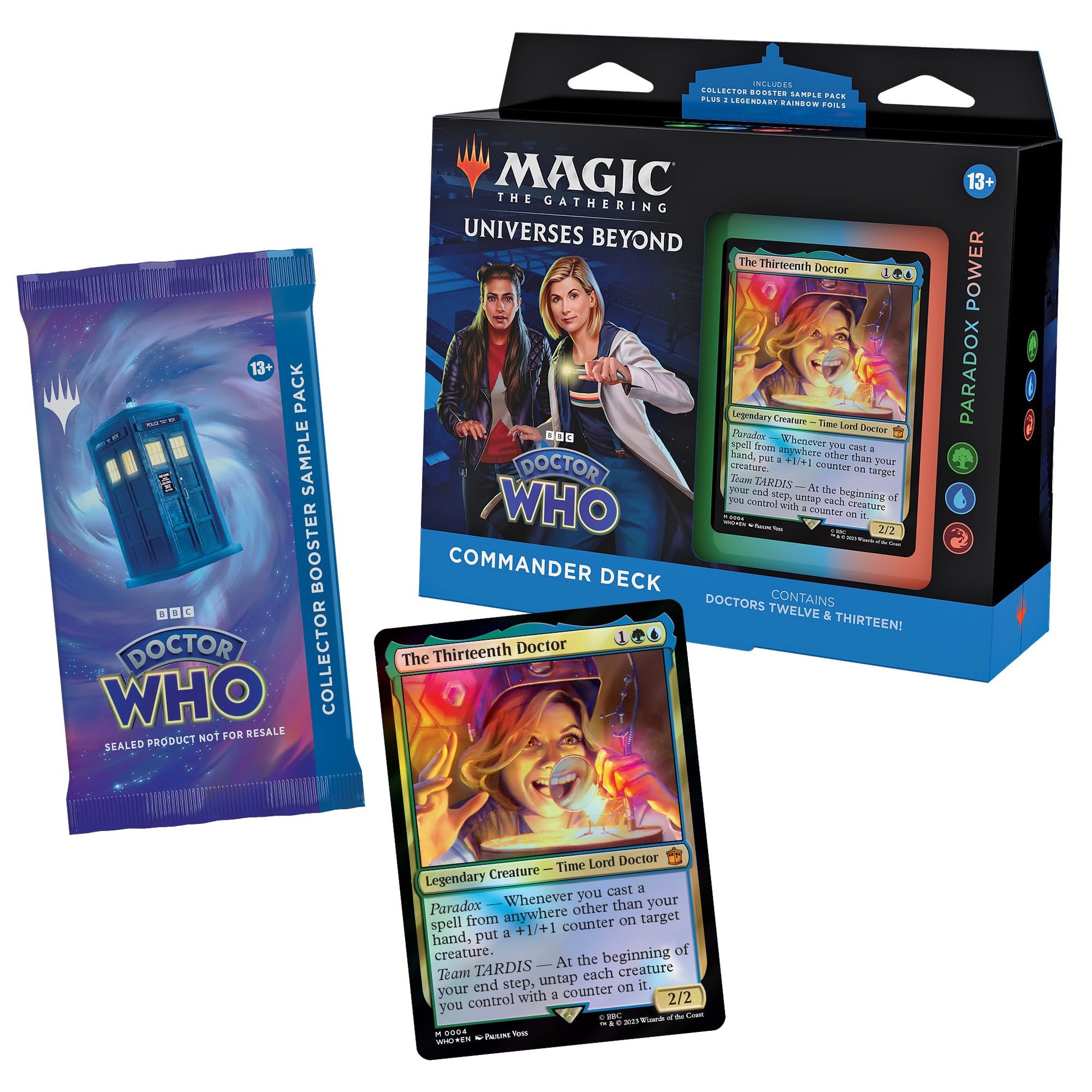 Magic: The Gathering Doctor Who Commander Deck – Paradox Power (100-Card Deck, 2-Card Collector Booster Sample Pack + Accessories) - 7