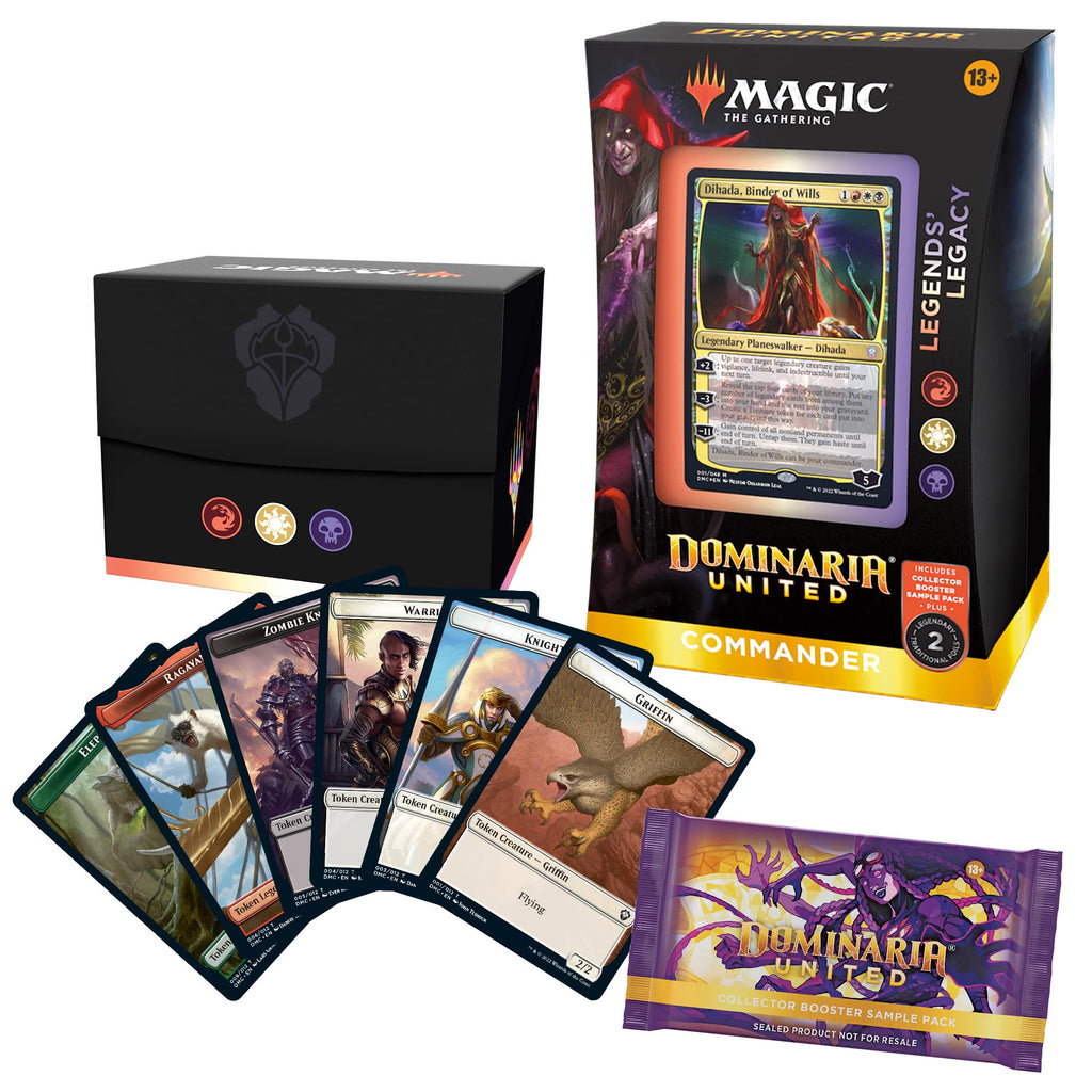 Magic: The Gathering Dominaria United Commander Deck – Legends' Legacy + Collector Booster Sample Pack - 6