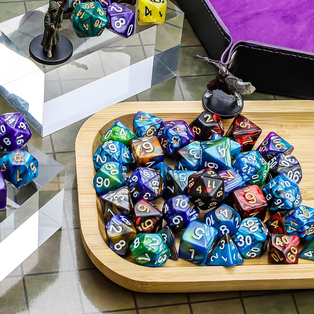 CiaraQ Polyhedral Dice Set - DND Role Playing Dice for Dungeons and Dragons RPG Table Games, Double-Color, 35pcs - 3