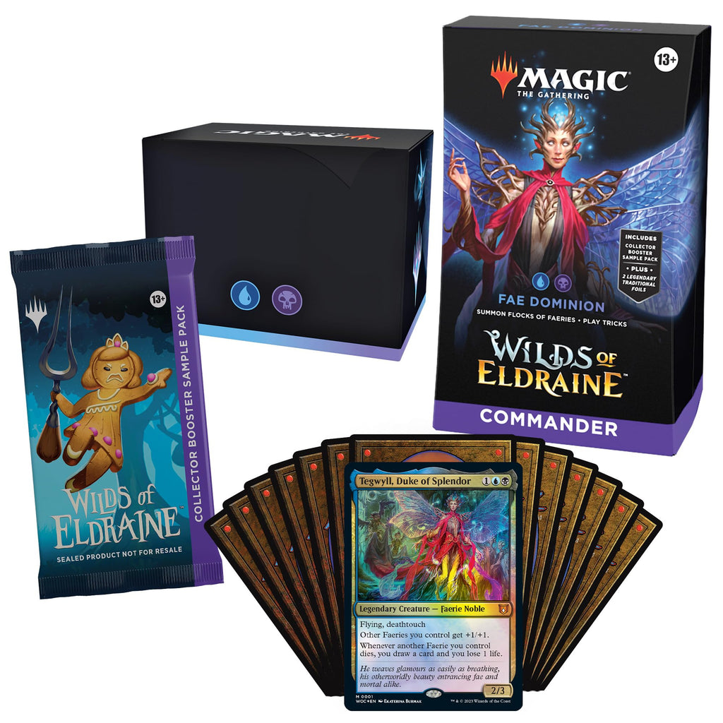Magic: The Gathering Wilds of Eldraine Commander Deck - FAE Dominion (100-Card Deck, 2-Card Collector Booster Sample Pack + Accessories) - 7