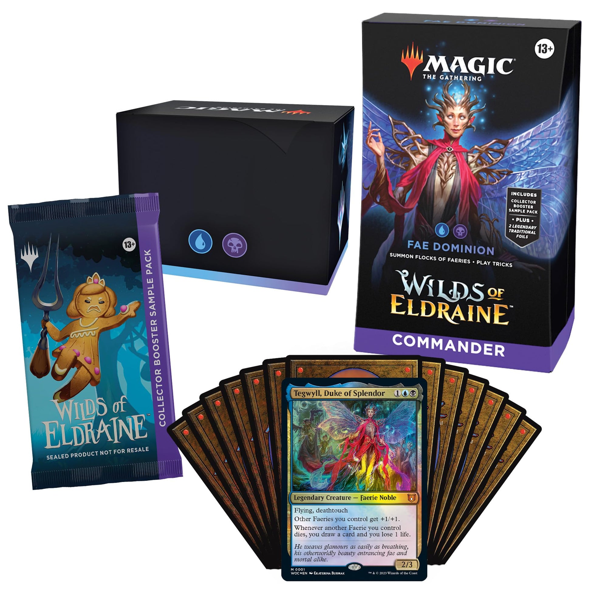 Magic: The Gathering Wilds of Eldraine Commander Deck - FAE Dominion (100-Card Deck, 2-Card Collector Booster Sample Pack + Accessories) - 7