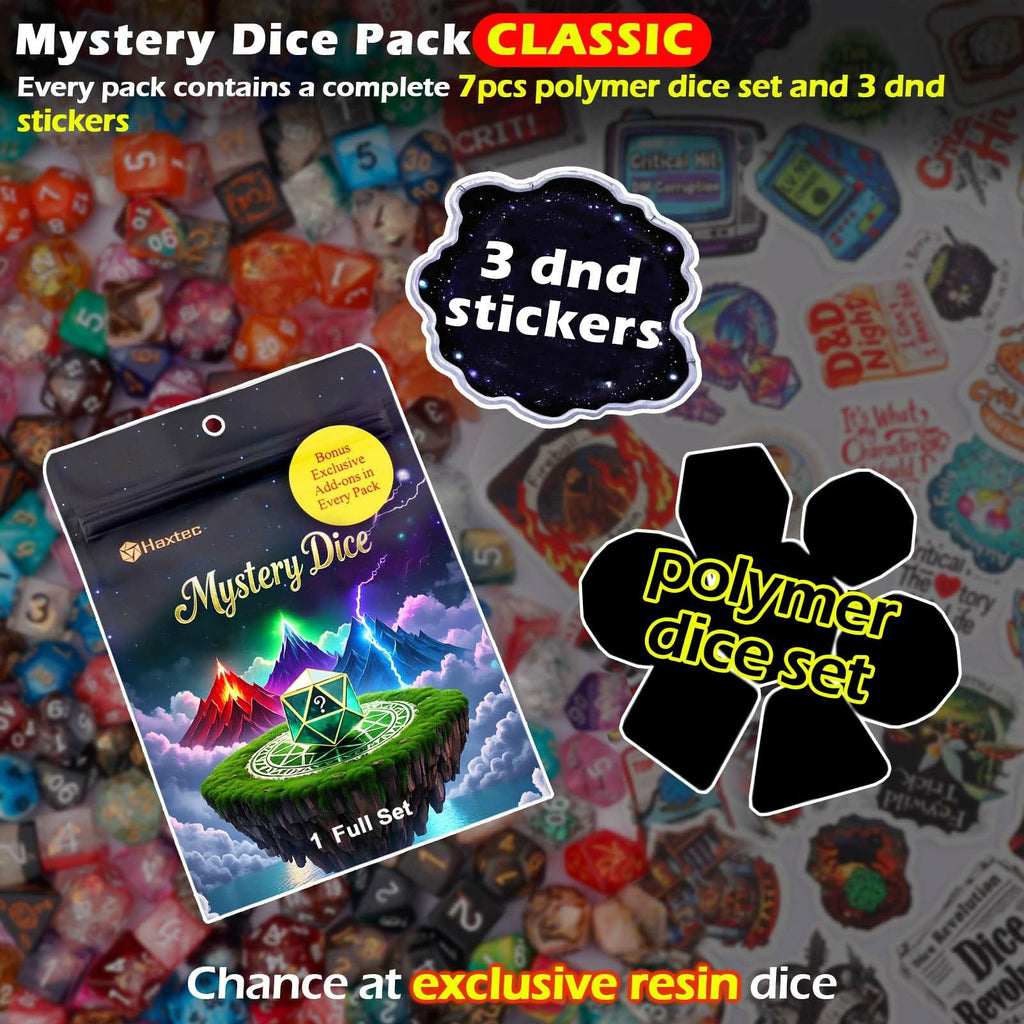 Haxtec Mystery Dice Set DND Dice Wide Range of Patterns Polyhedral Gaming Dice for Tabletop & Role-Playing RPG DND Gift - 9