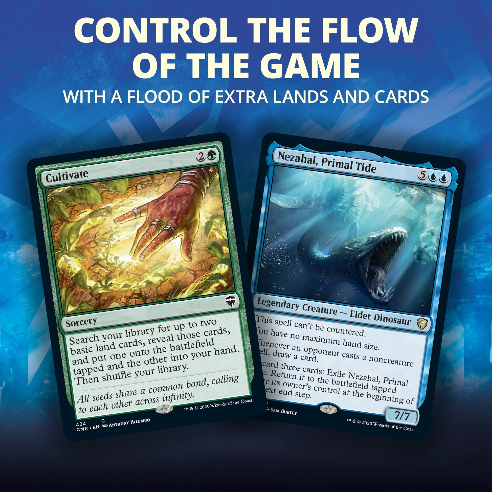 Magic: The Gathering Commander Legends – Reap the Tides | 100 Card Ready-to-Play Deck | 1 Foil Commander | Blue-Green - 3