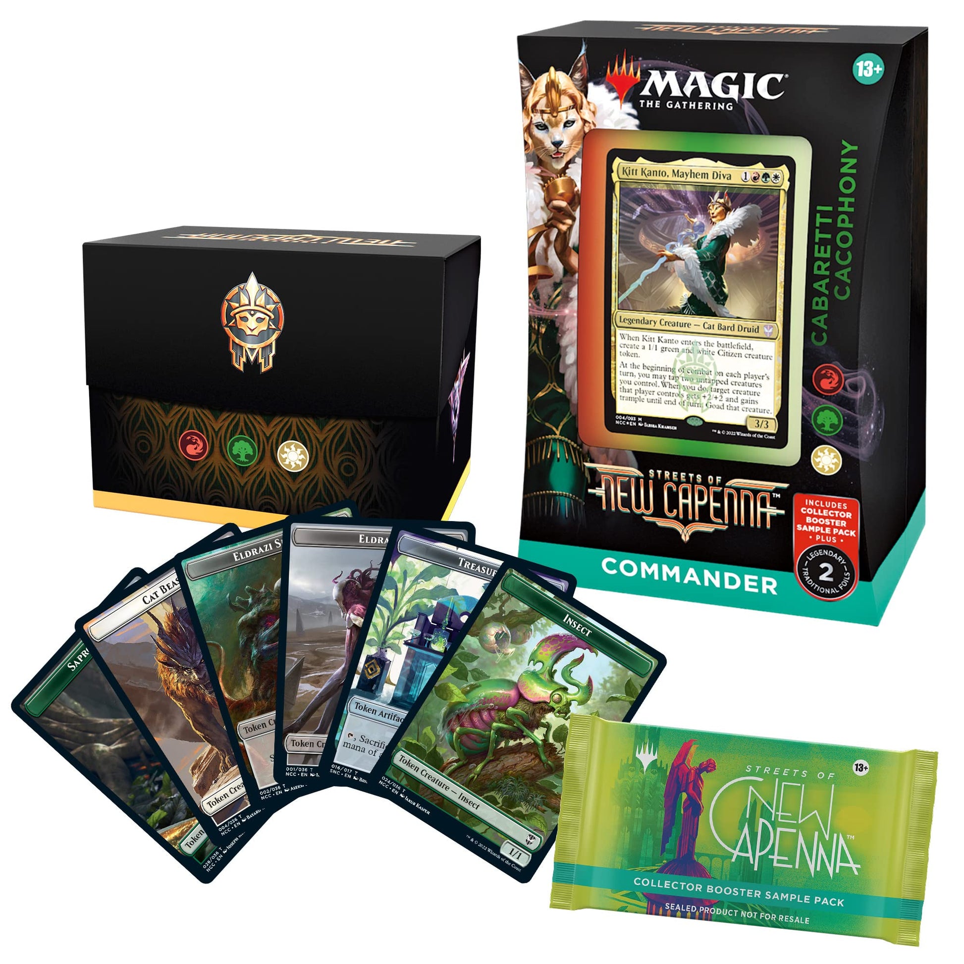 Magic: The Gathering Streets of New Capenna Commander Deck – Cabaretti Cacophony + Collector Booster Sample Pack - 7