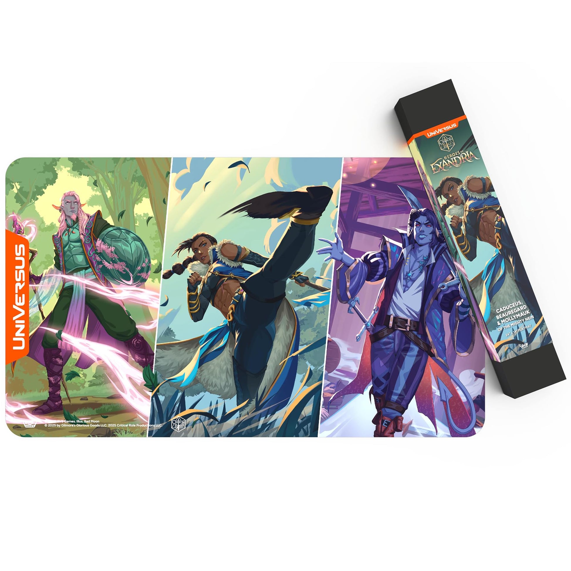 UniVersus: Critical Role: Heroes of Exandria - Caduceus, Beauregard & Mollymauk of The Mighty Nein Playmat - 24x14, Neoprene, Tabletop Game Accessory - 5